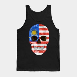 Malaysia Flag Skull - Gift for Malaysian With Roots From Malaysia Tank Top